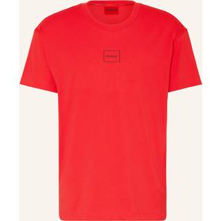 HUGO Herren T-Shirt rot Baumwolle & Mix unifarben