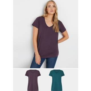 Lts Tall 2 Pack Purple & Blue Vneck Tshirts 10 Lts | Tall Women's T-Shirts
