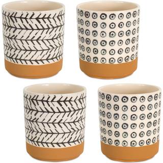 Brun og sort s?t med fire dolomit 3.32468 ounce rund potten planter