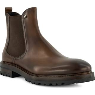 AIGNER Herren Chelsea Boots braun Glattleder