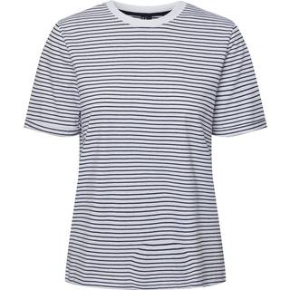 Ria Tee - Bright White/Navy Blue - XS - PIECES