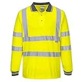 Hi-Vis Polo-Shirt med lange ærmer - Gul (Størrelse: XS)
