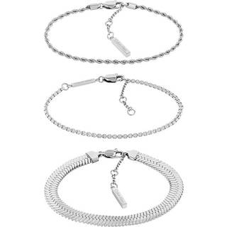 3-Piece Chain Bracelet Gift Set - Silver - One Size