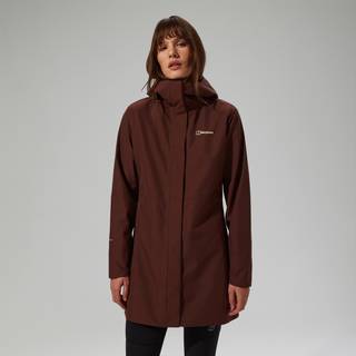 Women's Omeara Long Waterproof Jacket - Brown