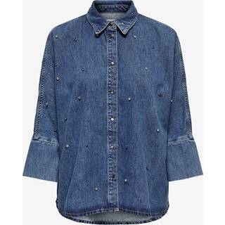 ONLY Denim Skjorte Rhinestone Grace Medium Blue Denim