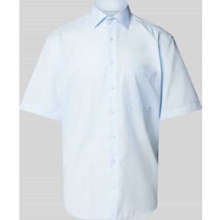 ETERNA Herren Kurzarmhemd blau Comfort Fit