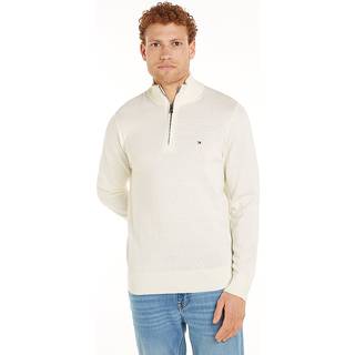 Tommy Hilfiger Quarter Zip Bomuld Blend Trøje Med CashmereStor