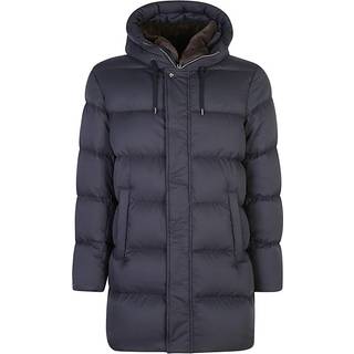 Herno Faux Fur Down Parka Navy