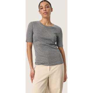 Soaked In Luxury Slfauna Tee Ss Toppe & T-Shirts 30407715 Grey Melange (XSMALL)