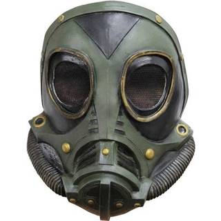Steampunk Latex Gasmaske grün