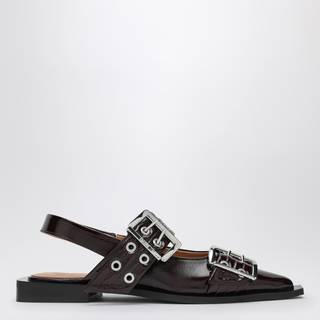 Feminine Buckle Ballerina - Burgundy