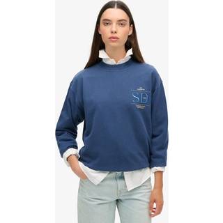 Superdry Superdry Oil Blå Grøn Luxe Metallisk Logo Løs Sweatshirt