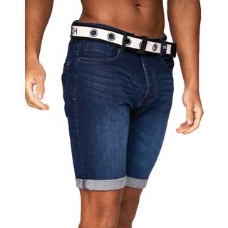 Crosshatch Herre Denim Shorts Mørk Vask