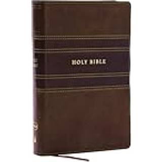 NKJV Personal Size Large Print Bible with 43,000 Cross References, Brown Leathersoft, Red Letter, Comfort Print (Thumb Indexed)