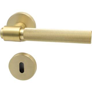Beslag Design Helix 200 Euro Standard Dørhåndtag Med Nøglehul - Knopper & Beslag Aluminium Børstet messing - 751012-41E