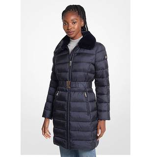 MK Packable Quilted Nylon Puffer Coat - Blue - Michael Kors - XXS