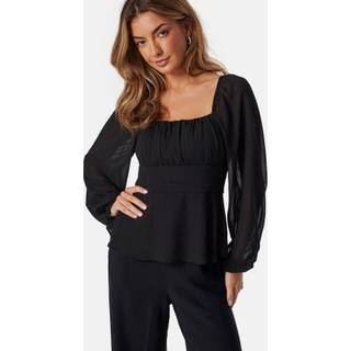 Square Neck L/S Georgette Blouse