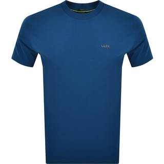 Regular fit T-shirt i bomuld med stræk og logo i kontrastfarve