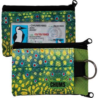 Chums Surfshorts Wallet - Letvægtslim tegnebog med RFID -blokerende kort & Clear ID -vindue - Lynlåset minimalistisk tegnebog m/nøglering (Brook