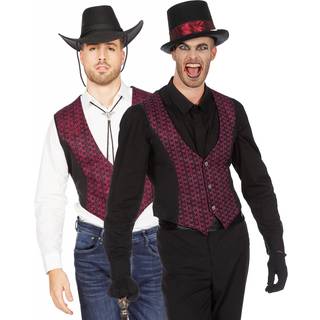 Elegante Herrenweste Schwarz-Bordeaux 58