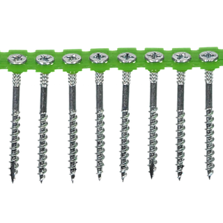 Skruer i bånd til træspåner, blankt zinkbelagte, til træprofiler Essve 542355; 4,2x55 mm; 1000 stk.