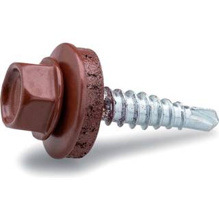 FAST farmerskrue med borespids, oxidrød, 4,8 x 20 mm - 100 stk.