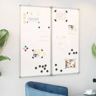 magnetisk whiteboard 80x80x1,7 cm foldbart aluminium