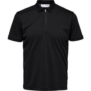 Selected Homme polo t-shirt med lynlås i sort til herre