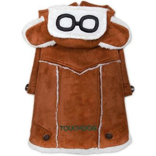 Touchdog 'tuskegee' aero-vintage designer hunde frakke stor brun