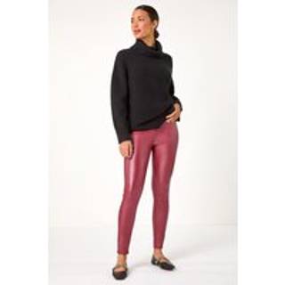 Roman Roman Red Coated Faux Leather Jeggings
