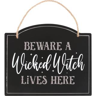 "Beware a Wicked Witch Lives Here" Hängeschild 20cm