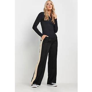 Lts Tall Black & Natural Brown Side Stripe Front Seam Wide Leg Trousers Ex Long > 10 Lts | Tall Women's Wide Leg Trousers - Ex Long 10