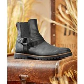 Joe Browns Joe Browns Strap Detail Oiled Leather Biker Støvler