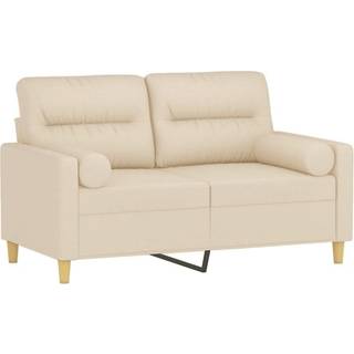 3-Personers Sofa Med Pyntepuder Stof - 120 cm / Creme