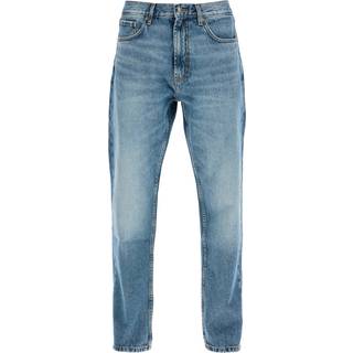Jeans med almindelig talje og regular fit i blå denim