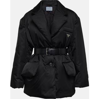 Prada Re-Nylon belted padded jacket - black - M