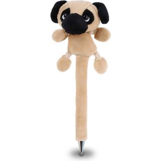 Dollibu Pug Dog Plush Pen - Soft Fluffy Pug Dog udstoppet dyreskrivning Pens dekorativ s?d kuglepen til b?rn Teenagere og voksne unikke cool sjov