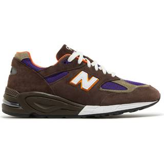 New Balance Mænd Made in USA 990v2 i Brun/Grå læder, Størrelse 45