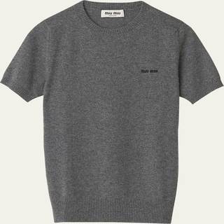 Miu Miu Logo cashmere sweater - grey - XXXS