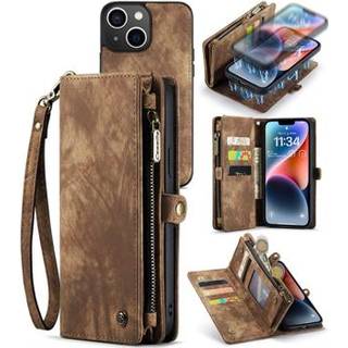 Caseme 2-i-1 Multifunktionel iPhone 14 Plus Pung - Brun