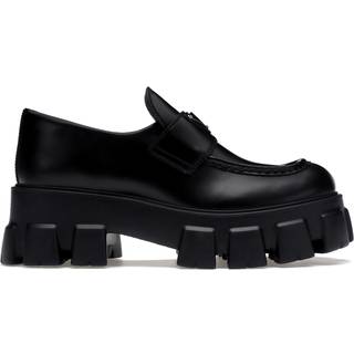 Prada Monolith brushed leather loafers - black - EU 35.5