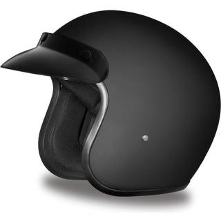 Daytona -hjelme 3/4 Open Face Motorcykelhjelm - DOT -godkendt [kedelig sort] [2xs]