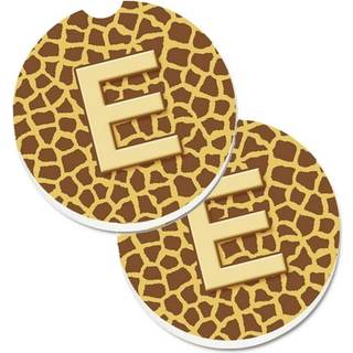 """" Caroline's Treasures Monogram Initial E Giraffe Sæt med 2 Cup Holder Car Coasters CJ1025-ACARC 2.56 Multicolor """"