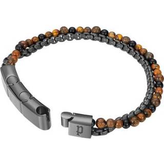 Police PEAGB0039701 Herrenarmband Edelstahl mit Tigerauge Double Impact