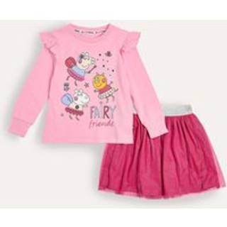 Brand Threads Brand Threads Pink Girls Peppa Pig 100% Cotton Top And Tutu Set
