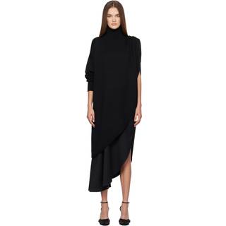 AlaÃ¯a Asymmetric caped turtleneck sweater - black - XL
