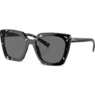 Prada Kvinde PR 23ZS 15S5Z1 Solbriller Acetat Sort Grå Firkantet Polariseret