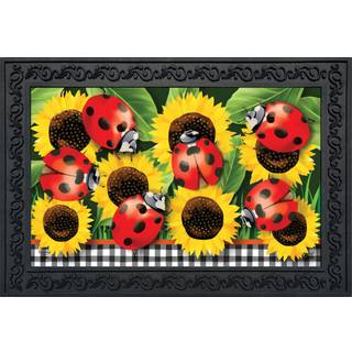 Briarwood Lane Ladybugs og Sunflowers Summer Doormat Floral Everyday Indoor Outdoor 30 """" X 18 """"
