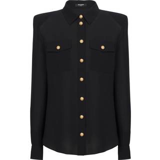 Balmain CrÃªpe de chine shirt - black - XL
