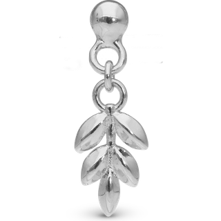 Dangling Oak Leaf Enkelt Ørestik / Single Stud - Blankpoleret Sterling Sølv - Christina